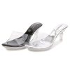 Shoes zolucky | Transparent Pvc Clear Chunky Heel Mule Sandals