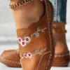 Shoes zolucky | Embroidery Patterns Thick Bottom Casual Pu Slide Sandals