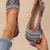 Shoes zolucky | Ethnic Embroidery Flat Heel Shallow Shoes