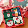 Accessories zolucky | 4Pairs/Set Christmas Santa Claus Women Mid-Calf Socks In Box As Picture