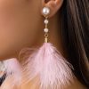 Accessories zolucky | Elegant Imitation Feather Pearl Dangle Earrings