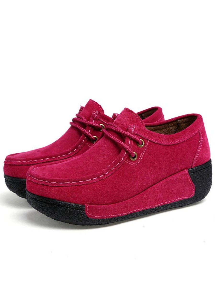 Shoes zolucky | Wedge Heel Faux Suede All Season Casual Shoes