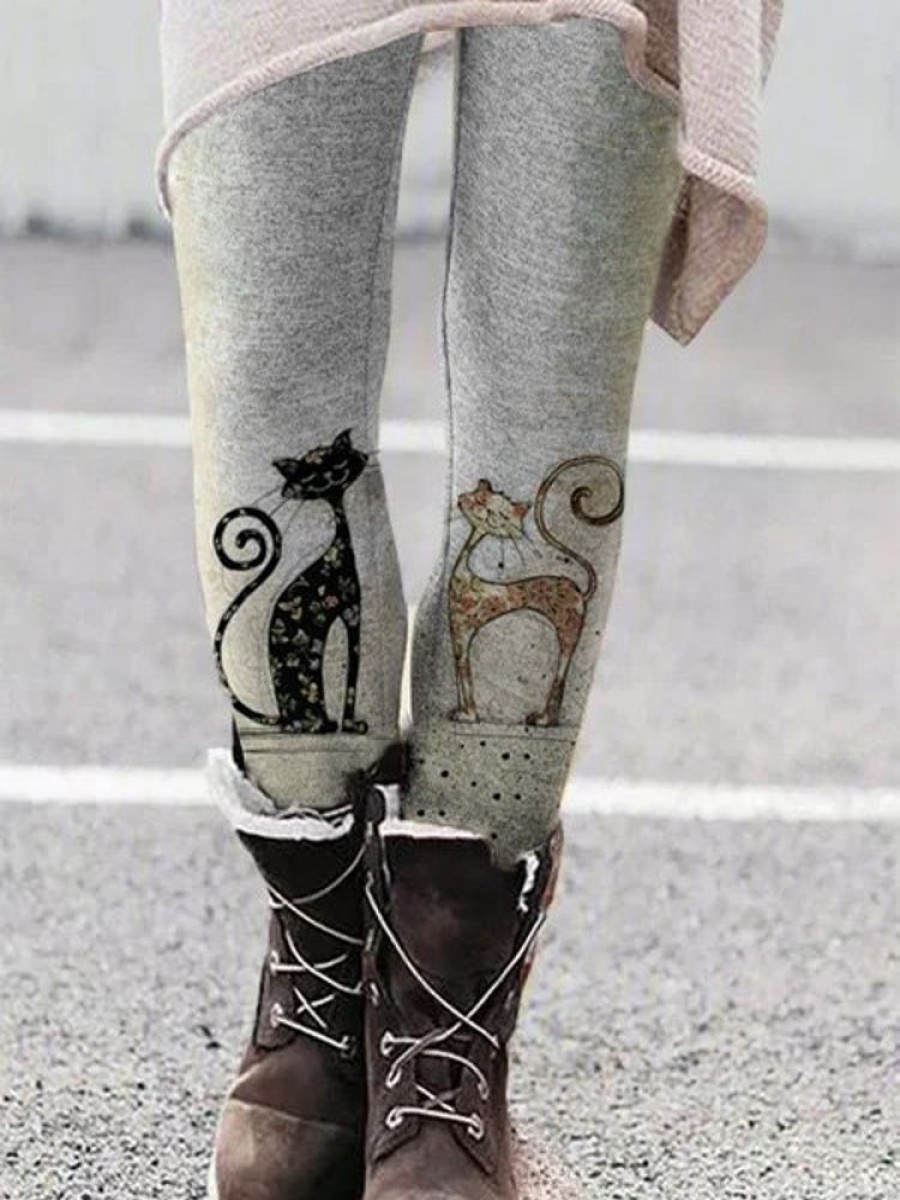 Bottoms zolucky | Animal Cotton Casual Leggings