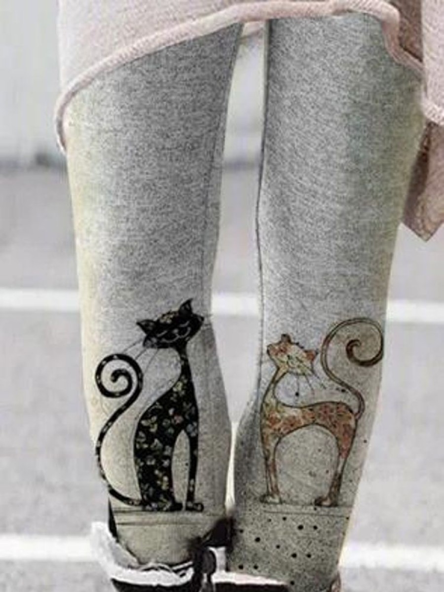 Bottoms zolucky | Animal Cotton Casual Leggings