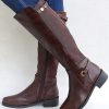 Shoes zolucky | Vintage Knit Paneled Riding Boots With Size Zipper