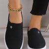 Shoes zolucky | Women Minimalist Metal Decor Slip On Shoes Black