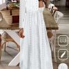 Dresses zolucky | Lace Square Neck Casual Lace Dress(Lined) White