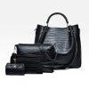 Accessories zolucky | 4Pcs/Set Large Capacity Crocodile Embossed Handbag Commuting Tote Bag With Crossbody Strap