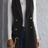 Topshot zolucky | Plain Sleeveless Mid-Long Winter Casual Vest Black