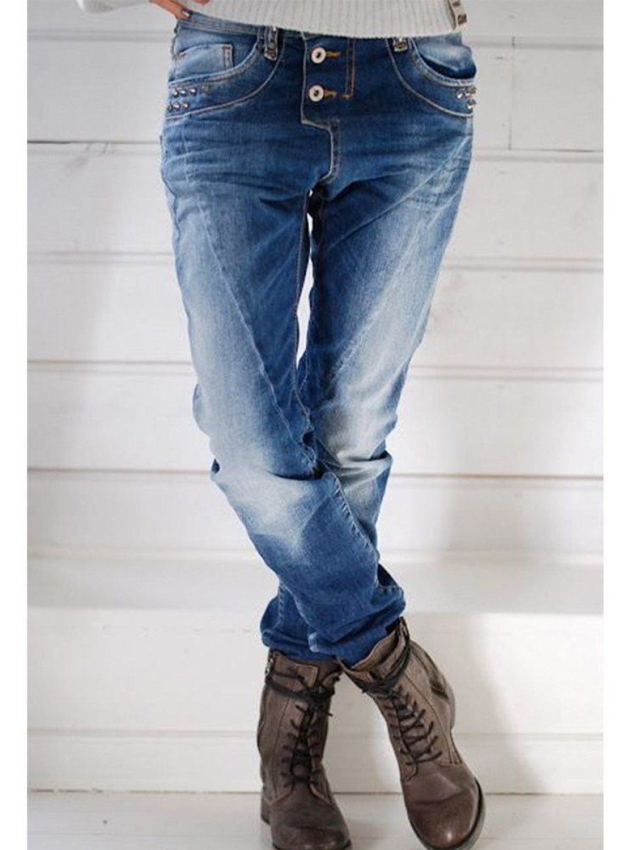 Bottoms zolucky | Denim Dip-Dyed Casual Jeans Blue