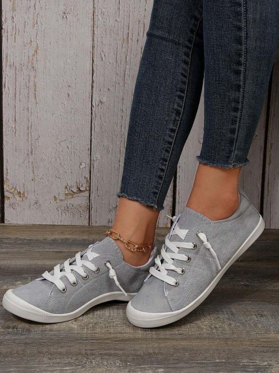 Shoes zolucky | Casual All Season Canvas Shoes Light Gray