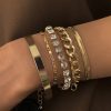 Accessories zolucky | Women Minimalist Rhinestone Chain Bracelets Sets