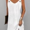 Dresses zolucky | Loose V Neck Casual Plain Dress With No Belt