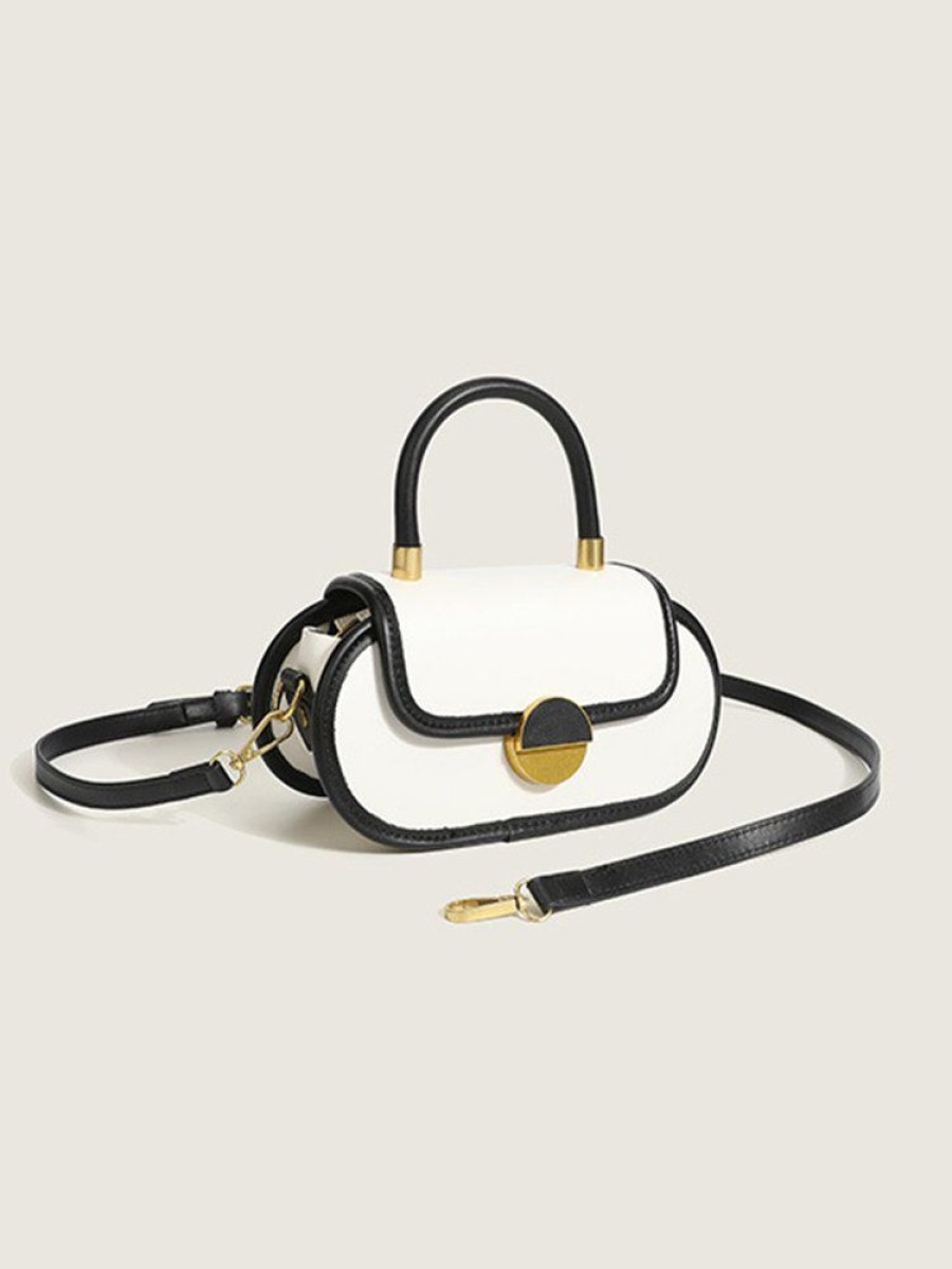 Accessories zolucky | Stylish Color Block Oval Handbag With Crossbody Strap