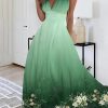 Dresses zolucky | Floral V Neck Party Vacation Maxi Dress Green