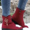 Shoes zolucky | Women Casual Metal Decor Waterproof Cloth Warm Lined Snow Boots