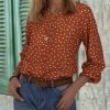 Topshot zolucky | Holiday Polka Dots V Neck Tops Red