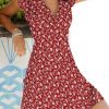 Dresses zolucky | Women Floral Slim Pullover Short Sleeve Summer Dress Boho Dress