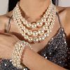 Accessories zolucky | 3Pcs/Set Elegant Imitation Pearl Multilayer Necklace Party Jewelry Set