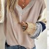 Topshot zolucky | Casual Spring V Neck Mid-Weight High Elasticity Sports Casual Long Sleeve Sweater For Women Light Gray