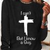 Topshot zolucky | Women'S Casual I Can'T But I Know A Guy Printed Casual Long Sleeve Shirt