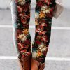 Bottoms zolucky | Casual Printed Floral Leggings Deep Gray