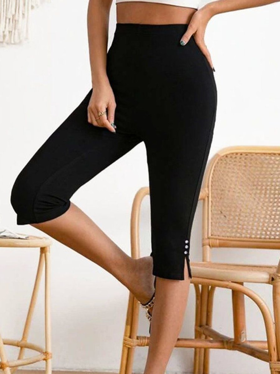 Bottoms zolucky | Tight Casual Jersey Leggings Black