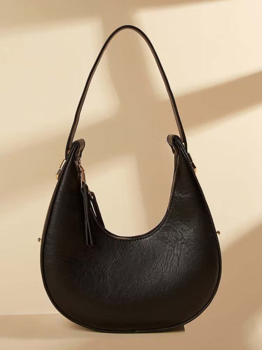 Accessories zolucky | Minimalist Crescent Moon Bag Double Zipper Underarm Bag