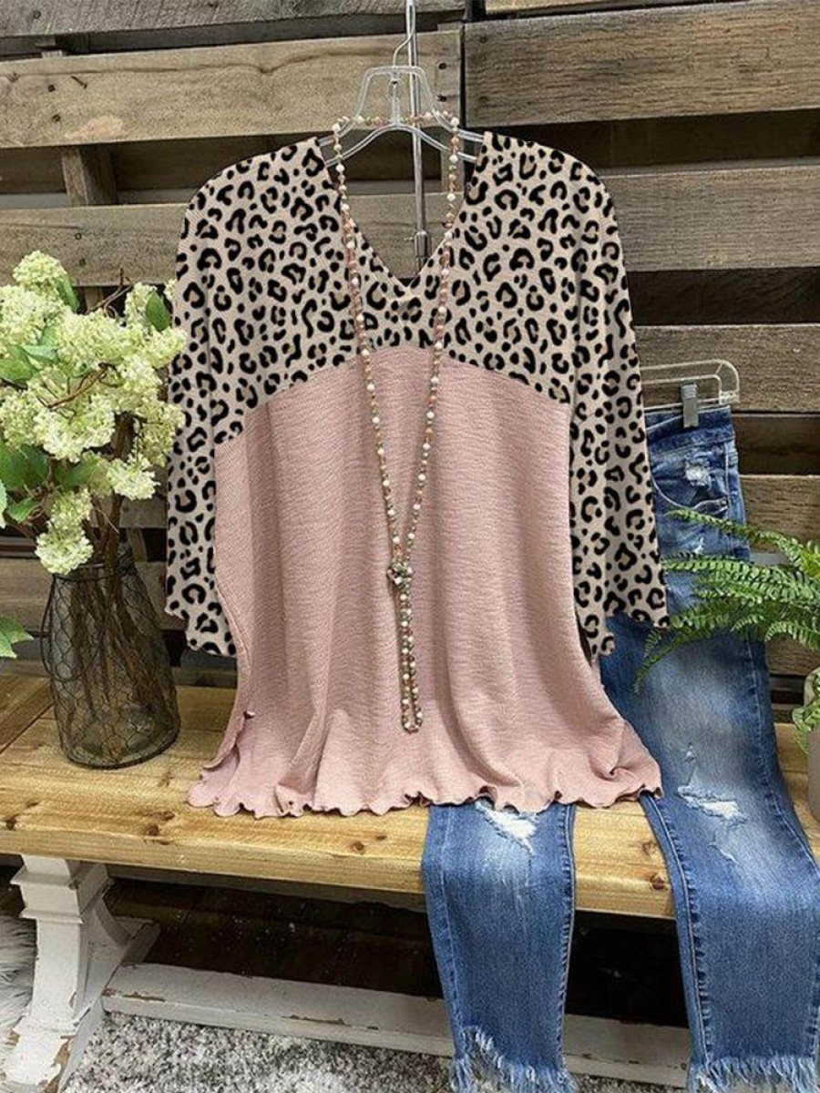 Topshot zolucky | Casual Leopard Top Pink