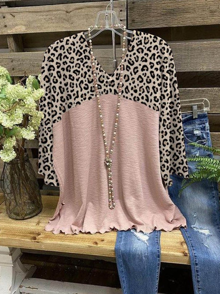 Topshot zolucky | Casual Leopard Top Pink