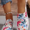 Shoes zolucky | Butterfly Floral Printed Casual Slip On Canvas Shoes