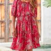 Dresses zolucky | Print Casual Dress Red