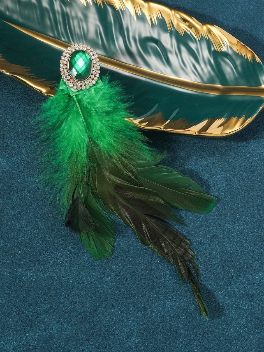 Accessories zolucky | Rhinestone Faux Feather Party Ring