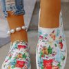 Shoes zolucky | Christmas Snowman Cartoon Printed Casual Slip On Canvas Shoes