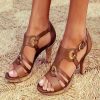 Shoes zolucky | Comfortable Vintage Summer Women Heel Sandals