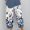 Bottoms zolucky | Women Vintage Floral Summer Pants Blue