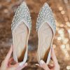 Shoes zolucky | Sparkling Rhinestone Glitter Party Flat Heel Shallow Shoes