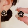 Accessories zolucky | French Retro Camellia Imitation Pearl Stud Earrings Golden