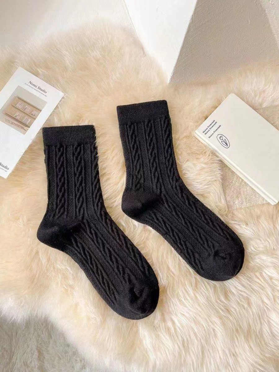 Accessories zolucky | 1Pair Women High-Elastic Twist Mid-Calf Socks