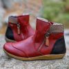 Shoes zolucky | Casual Retro Stitching Zipper Snow Snow Boots