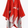 Accessories zolucky | Merry Christmas Elk Color Block Imitation Cashmere Wrap