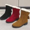 Shoes zolucky | Plush Faux Suede Daily Plain Zipper Casual Winter Warmth Low Heel Snow Boots