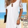 Dresses zolucky | Loose Plain Crew Neck Casual Dress White