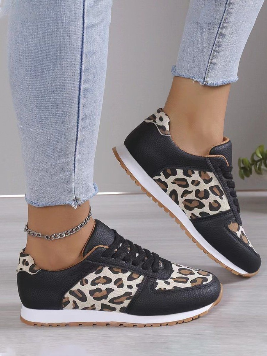 Shoes zolucky | All Season Leopard Casual Shoes Black