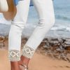 Bottoms zolucky | Casual Plain Lace Leggings White