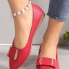 Shoes zolucky | Women Christmas Rhinestone Bow Comfy Flat Heel Shallow Shoes