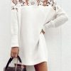 Dresses zolucky | Loose Crew Neck Casual Dress White