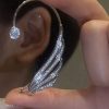 Accessories zolucky | Sparkling Rhinestone Wing Ear Clip Hollow Out Ear Hook Silver