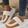 Shoes zolucky | Color Block Casual Faux Fur Paneled Toe-Covered Slippers