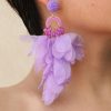 Accessories zolucky | Organza Petal Beaded Vacation Pendant Earrings